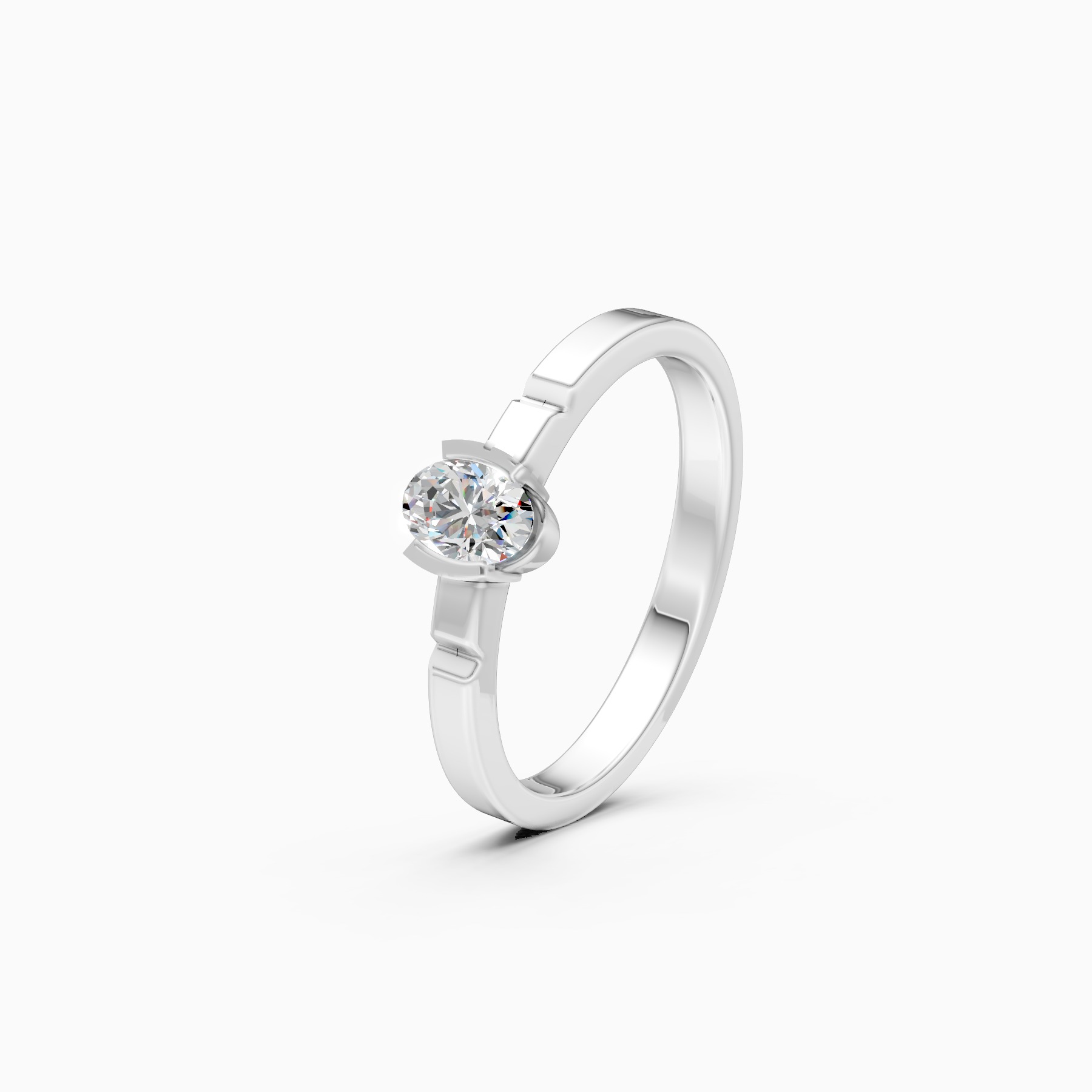Modern Grip Set Solitaire Diamond Ring